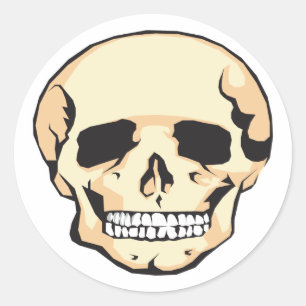 Sticker Rond Crâne effrayant