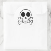 Sticker Rond Crâne éffrayant sur un arrière - plan noir (Sac)