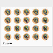 Sticker Rond Crâne électromécanique (Feuille)