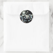 Sticker Rond Crâne et anneaux - Couleur (Sac)