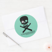 Sticker Rond Crâne et crochets (Enveloppe)