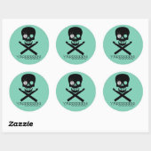 Sticker Rond Crâne et crochets (Feuille)