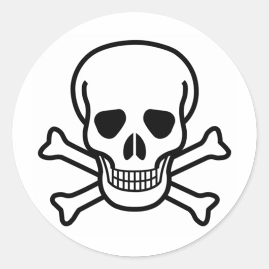 Sticker Rond Crâne et os (Devant)