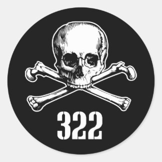 Sticker Rond Crâne et os 322