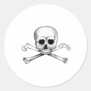 Sticker Rond Crâne et os croisés