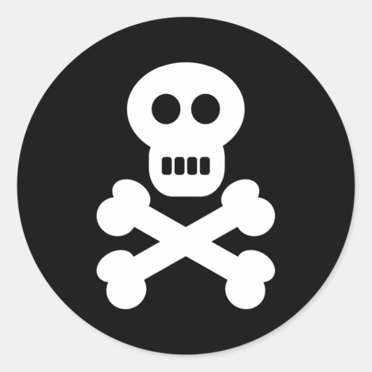 Sticker Rond Crâne et os croisés (Devant)