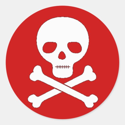 Sticker Rond Crâne et os croisés (Devant)