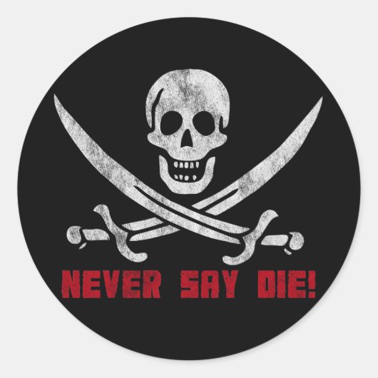 Sticker Rond Crâne et os croisés (Devant)