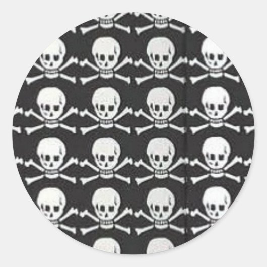 Sticker Rond Crâne et os croisés (Devant)