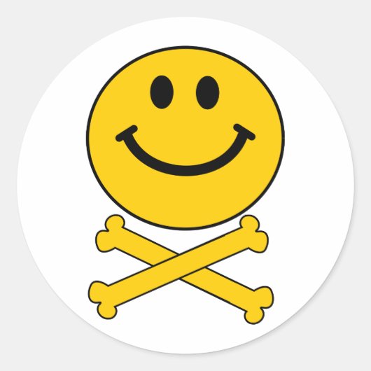 Sticker Rond crâne et os croisés (Devant)