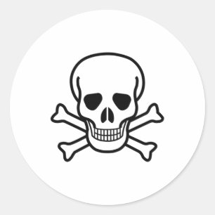 Sticker Rond Crâne et os croisés