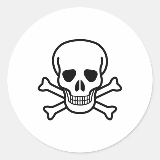 Sticker Rond Crâne et os croisés (Devant)