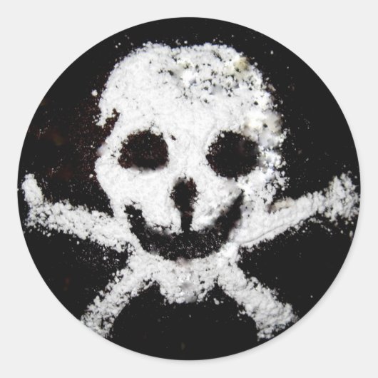 Sticker Rond Crâne et os croisés (Devant)