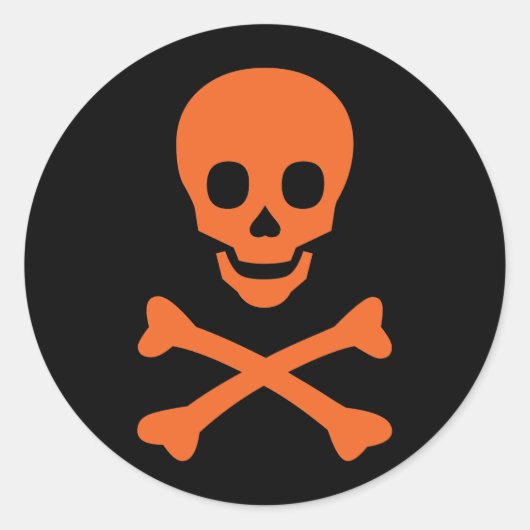 Sticker Rond Crâne et os croisés (Devant)