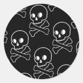 Sticker Rond Crâne et os croisés (Devant)