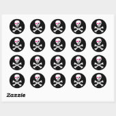 Sticker Rond Crâne et os croisés (Feuille)