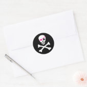 Sticker Rond Crâne et os croisés (Enveloppe)