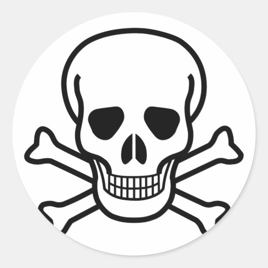 Sticker Rond Crâne et os croisés (Devant)