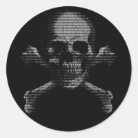 Crâne et os croisés de pirate informatique