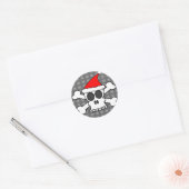 Sticker Rond Crâne et os croisés Santa Hat (Enveloppe)