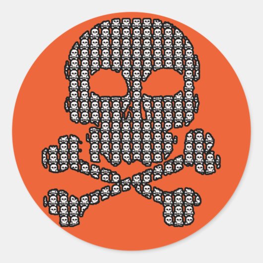 Sticker Rond Crâne fait de crânes Halloween (Devant)