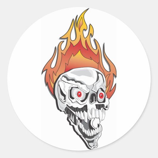 Sticker Rond Crâne flamboyant (Devant)