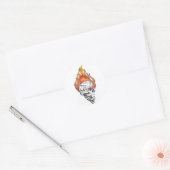 Sticker Rond Crâne flamboyant (Enveloppe)