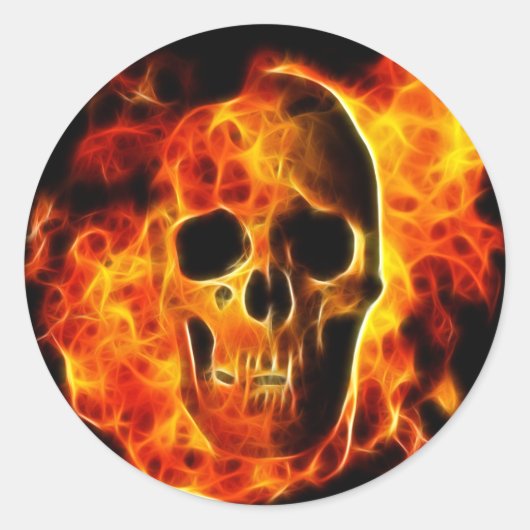 Sticker Rond Crâne flamboyant (Devant)