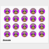 Sticker Rond Crâne Frankenstein (Feuille)