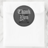 Sticker Rond Crâne gris Spooktaculaire Halloween Merci (Sac)