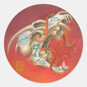 Sticker Rond Crâne hurlant