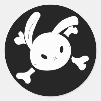 Sticker Rond crâne lapin