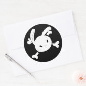 Sticker Rond crâne lapin (Enveloppe)