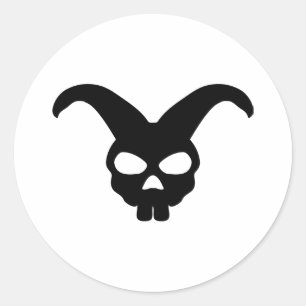 Sticker Rond Crâne lapin lapin