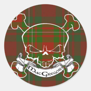 Sticker Rond Crâne MacGregor Tartan