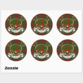Sticker Rond Crâne MacGregor Tartan (Feuille)