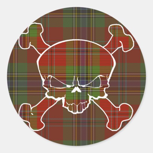 Sticker Rond Crâne MacLean Tartan Pas de bannière (Devant)