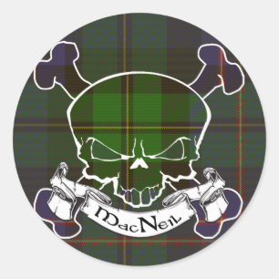 Sticker Rond Crâne MacNeil Tartan