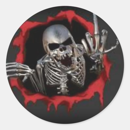 Sticker Rond Crâne Manière (Devant)