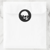 Sticker Rond Crâne noir et blanc (Sac)