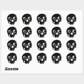 Sticker Rond Crâne noir - Image négative (Feuille)