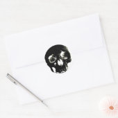 Sticker Rond Crâne noir - Image négative (Enveloppe)