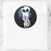 Sticker Rond Crâne octo bleu (Sac)