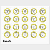 Sticker Rond Crâne & Os, Soirée Halloween (Feuille)
