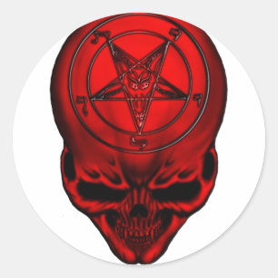 Sticker Rond crâne penta