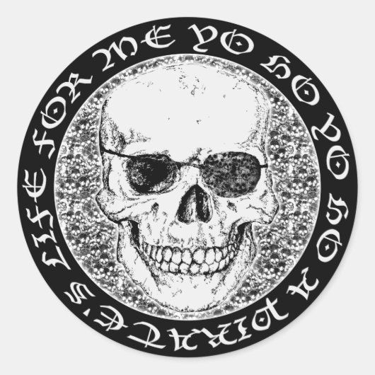 Sticker Rond crâne pirate (Devant)
