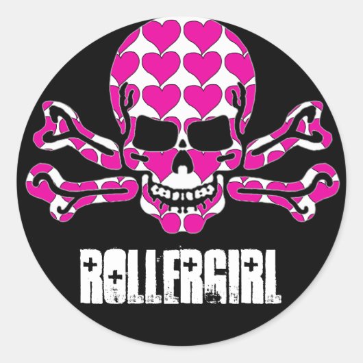 Sticker Rond crâne plein de coeur (Devant)