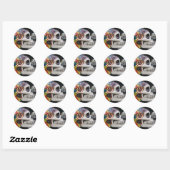 Sticker Rond crâne psychédélique (Feuille)
