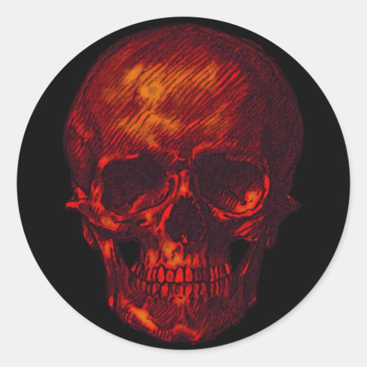 Sticker Rond Crâne rouge (Devant)