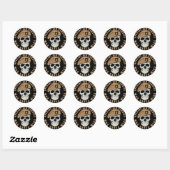 Sticker Rond Crâne SAS (Feuille)
